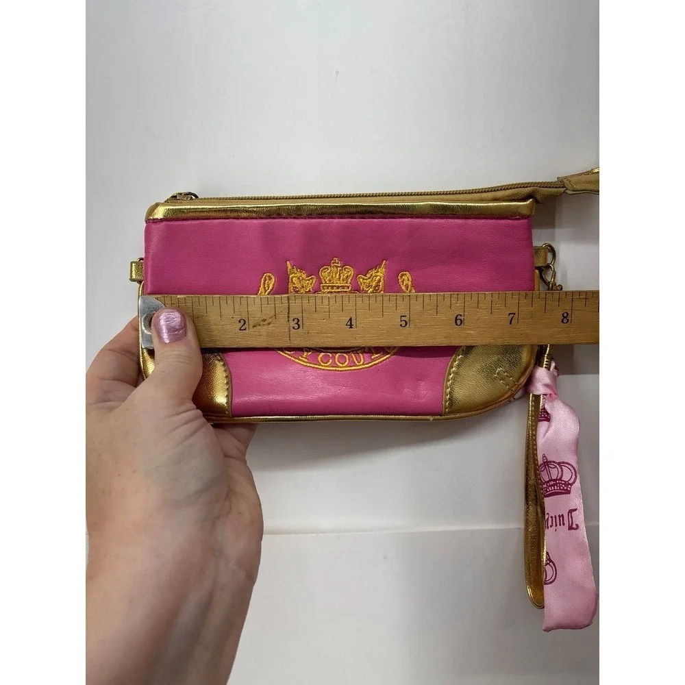 Vintage Juicy Couture Pink & Gold Embroidered Wristlet (Authentic Y2K 90s/00s)